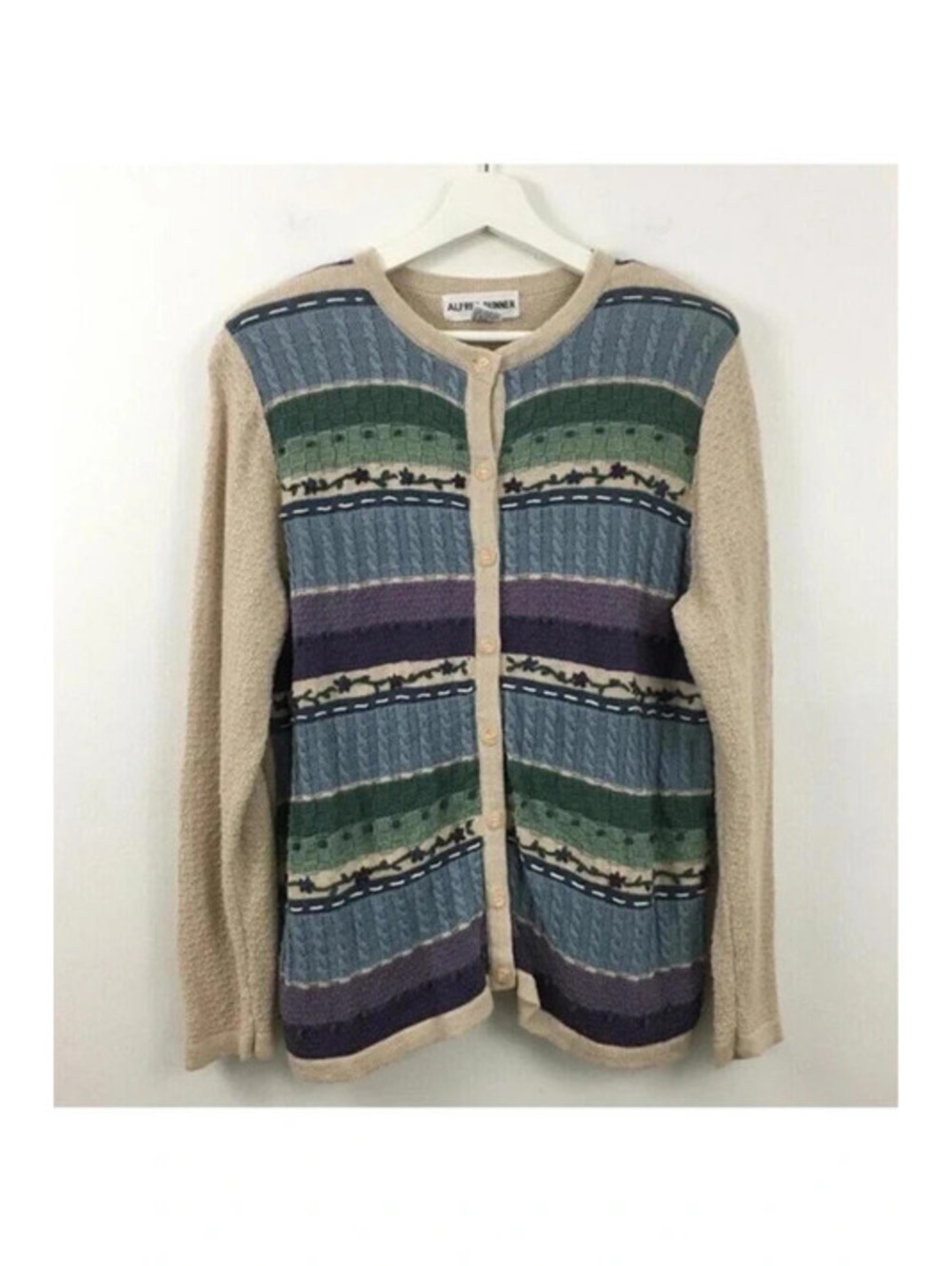 Alfred Dunner Women's Knitted Button Down Cardigan Size SS